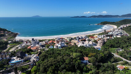 Quatro Ilhas Beach At Bombinhas In Santa Catarina Brazil. Beach Landscape. Nature Seascape. Travel Destination. Quatro Ilhas Beach At Bombinhas In Santa Catarina Brazil. Turquoise Water.