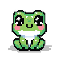 Pixel art cute frog