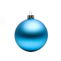 Blue matte Christmas ball on a transparent background. New Year's design element