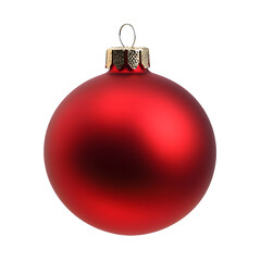red matte Christmas ball on a transparent background. New Year's design element