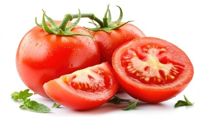Fresh Red Tomatoes on a White Background