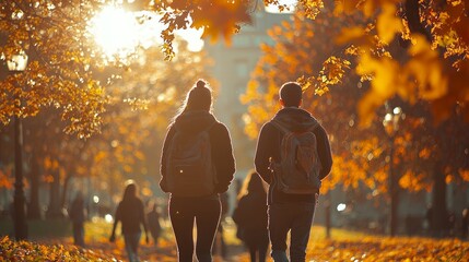 Autumn Stroll Through Golden Foliage