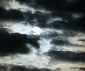 Obraz premium Cloudy Night Sky With Moon