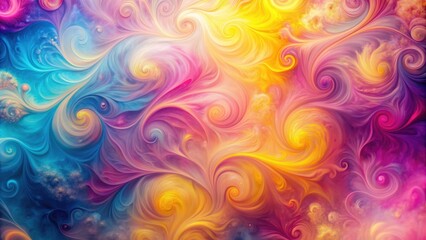 Abstract swirls and textures of pink, yellow, and blue , colors, vibrant, design, artistic, backgrounds, bright, pastel