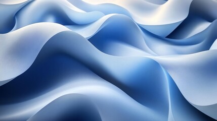 Blue Abstract Background with Soft Flowing Curves. Generative AI