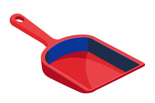 red dustpan with blue and black details clip art preview