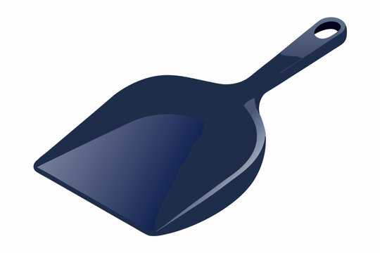 blue dustpan on white background clip art preview