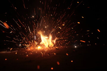 close-up firecracker explosion