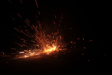 close-up firecracker explosion