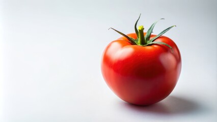 Fresh red tomato on white background, tomato, red, vegetable, food, organic, ripe, juicy, plant, healthy, ingredient, round