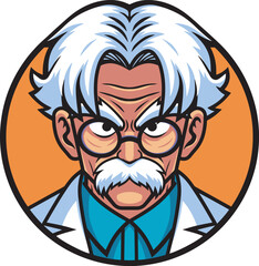 Professor head Mascot logo design art