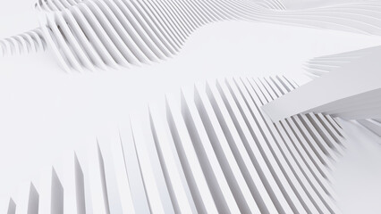 Naklejka premium Abstract Curved Shapes. White Circular Background.