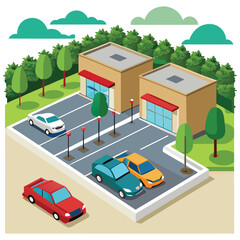 parking lot on white background