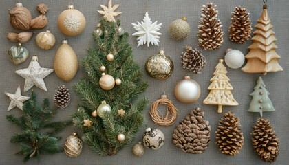 A stunning array of Christmas tree decorations, showcasing holiday charm.