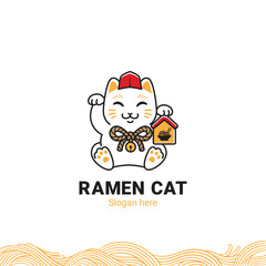 Cat ramen resto logo