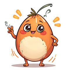 Obraz premium A cheerful character who spreads joy with a vibrant and friendly attitude, digital illustration of character design concept.