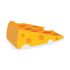 Cheese Slice or cheese Cartoon Vector Illustration design dairy product Food with white background 