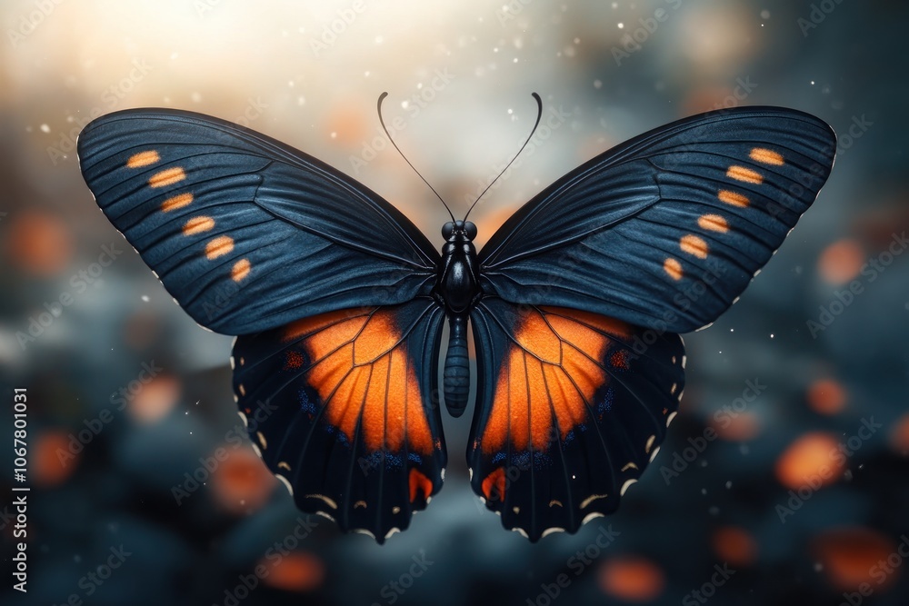 Aufkleber stunning close-up of butterfly wings with intricate patterns and a soft background blur this high-re