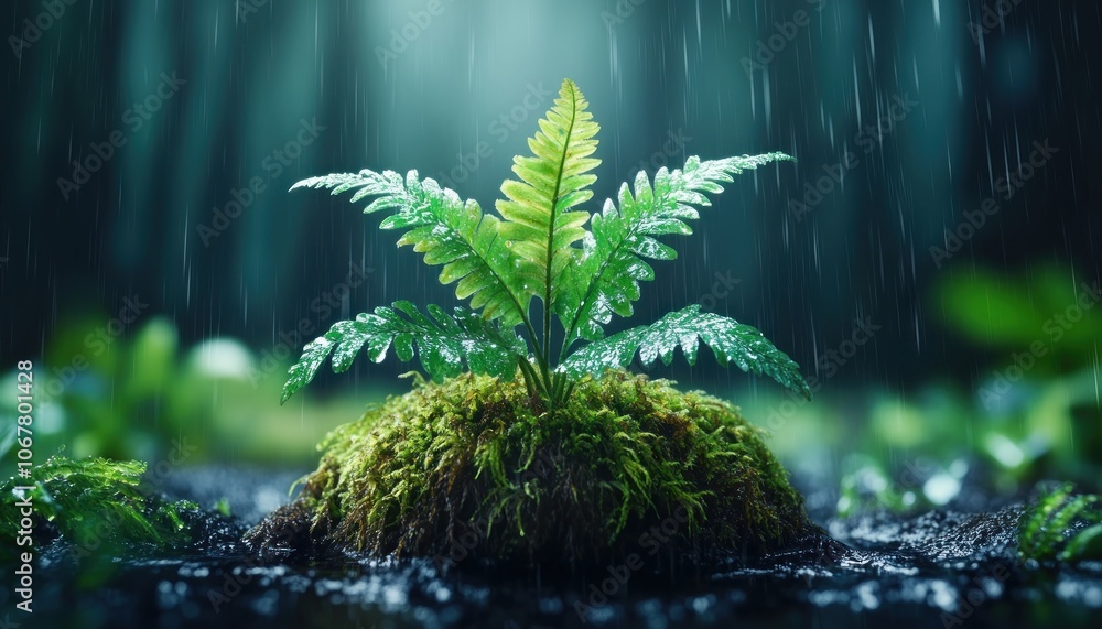 Poster stunning macro photography of wet moss unveiling nature's intricate textures with sharp background b