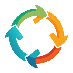 Repeated Circular arrows Cycle motion clear infographic diagram flat vector illustration design