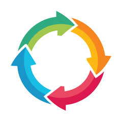 Repeated Circular arrows Cycle motion clear infographic diagram flat vector illustration design