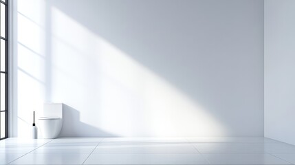 Fototapeta premium Minimalist Bathroom Interior with Natural Light