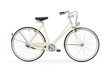 Fototapeta premium Vintage White Bicycle on White Background