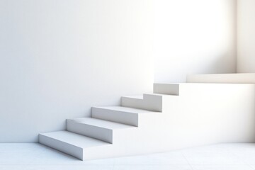 Obraz premium White Minimalist Staircase Interior Design