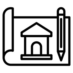 Construction icon related to buildings and heavy equipment