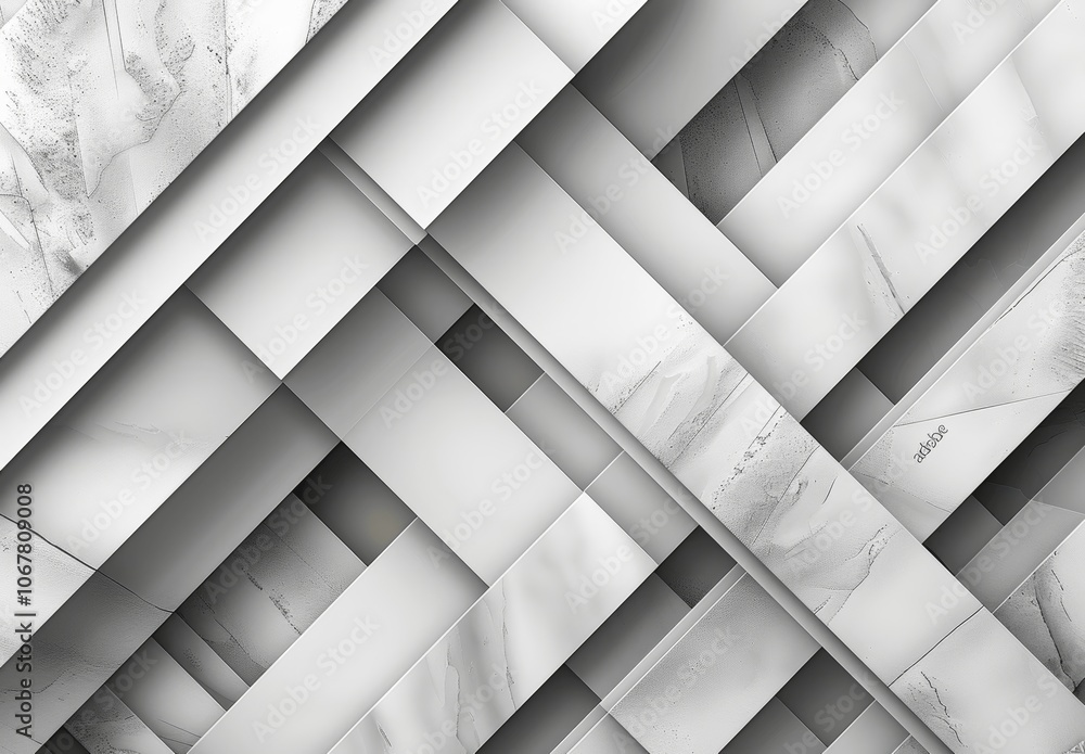 Poster abstract grey background with white geometric rectangles