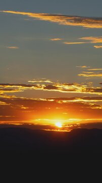 Peaceful Colorful Sunset Vertical Time Lapse Background