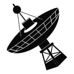 Fototapeta premium satellite black silhouette vector illustration