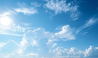 Beautiful Blue Sky with White Clouds