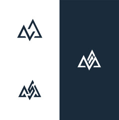 Set of abstract initial letter A logo design