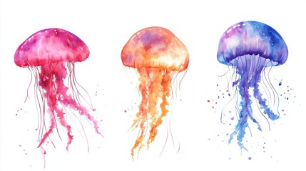 Beautiful jellyfish closeup view. Artistic illustration
