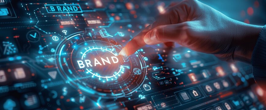 Futuristic Branding Interface for Strategic Market Positioning and Communication Insight