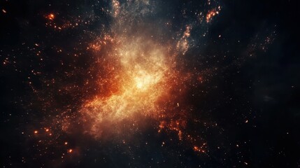 Fototapeta premium Experience the magic of new year's fireworks in a dark sky with abstract free copy space