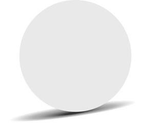 White paper circle and shadow, labels, banners, icons