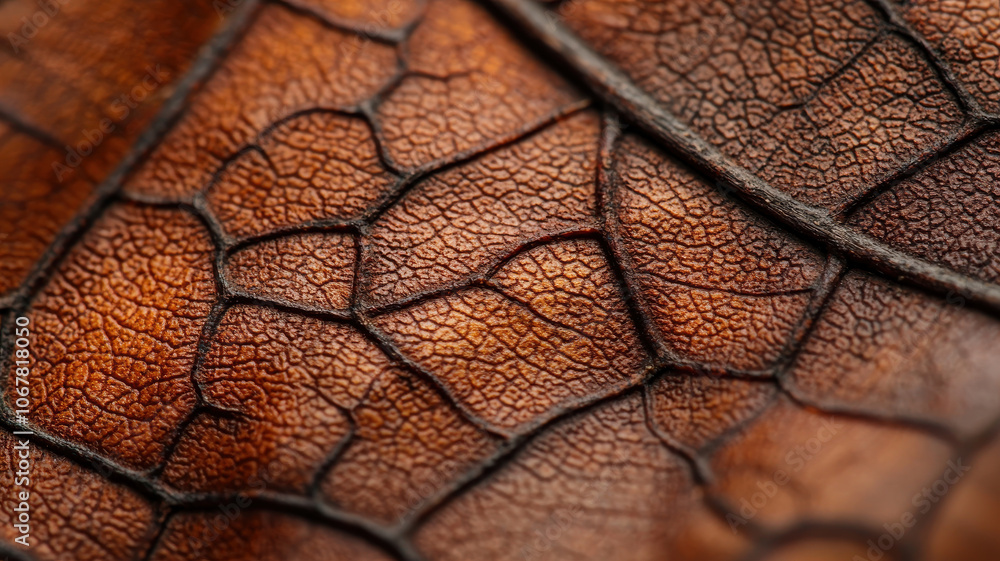 Poster natural macro shot of leaf texture, showcasing intricate patterns and details