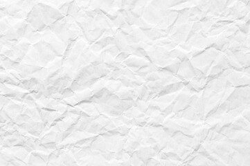 white crumpled paper texture background.