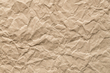 brown crumpled paper texture  as background.
