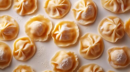 Top View of Traditional Dumplings. Generative AI