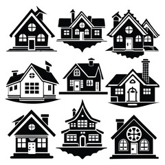 set house design in white background