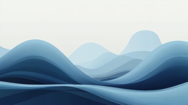 Abstract curves illustration flat vector of sea tide. Background. - Powered by Adobe