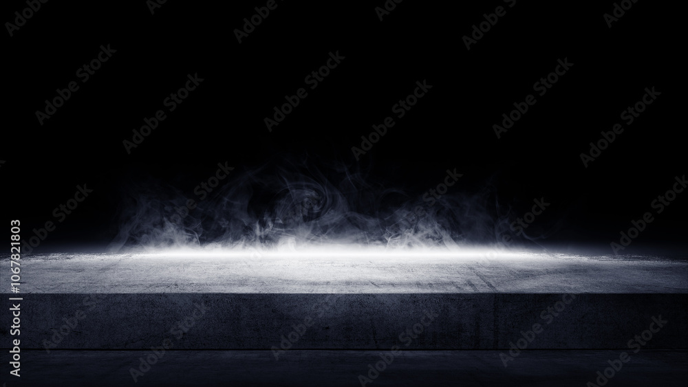 Poster surface of black concrete floor. abstract texture with mist or fog