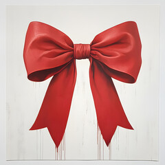 red bow on a white background