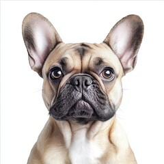 Fototapeta premium french bulldog looking directly to the front on a clean white background