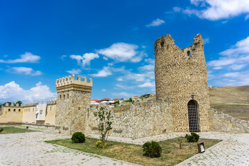 Ancient Shamakhi City-Fortress close-up in Azerbaijan - August 2024. 