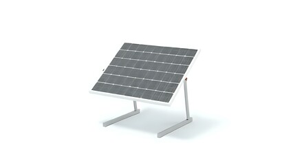 Solar Panel on White Background for Renewable Energy Concept