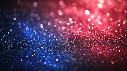 red, white, and blue glitter with a bokeh effect. The shimmering colors create a sense of celebration and patriotism, ideal for festive or national-themed designs
